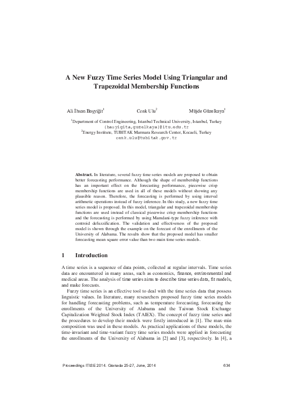 (PDF) A New Fuzzy Time Series Model Using Triangular and Trapezoidal ...
