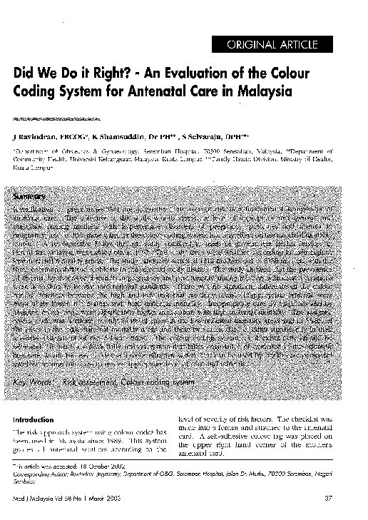(PDF) Did we do it right? An evaluation of the colour coding system for