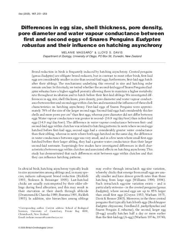 (PDF) Differences in egg size, shell thickness, pore density, pore ...