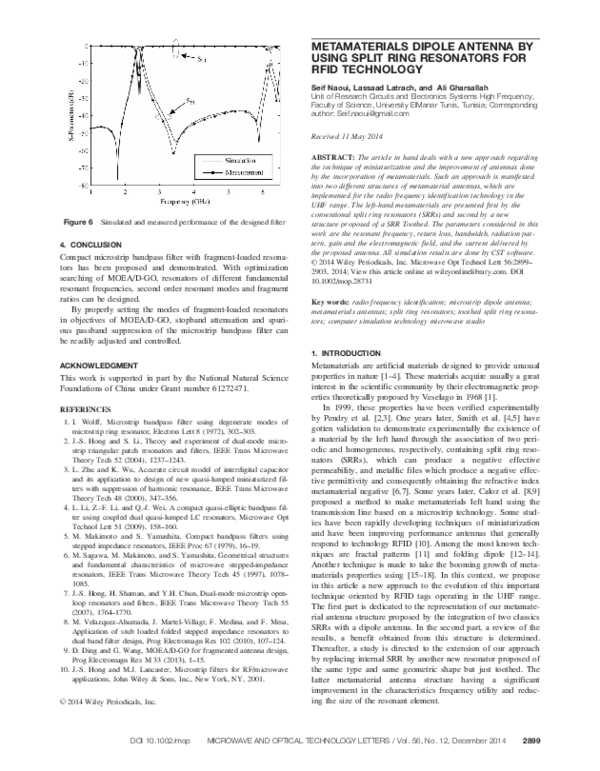 (PDF) Metamaterials dipole antenna by using split ring resonators for ...