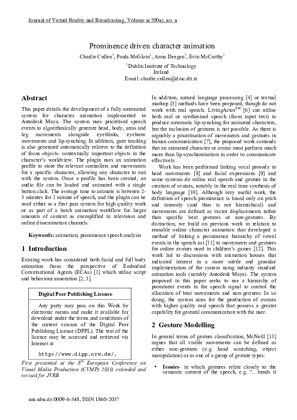 (PDF) Prominence driven character animation