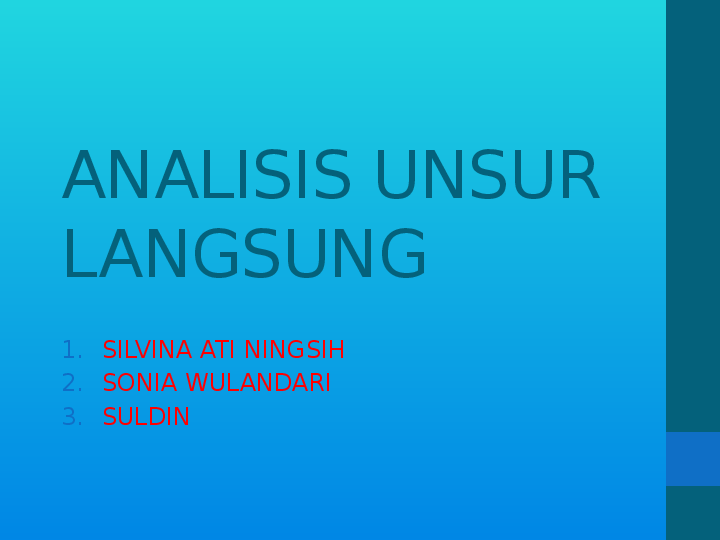 Ppt Analisis Unsur Langsung Sonia Wulandari Academia Edu