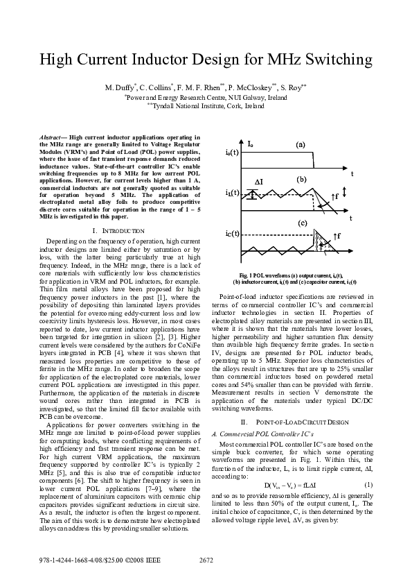 (PDF) High current inductor design for MHz switching Fernando Rhen Academia.edu