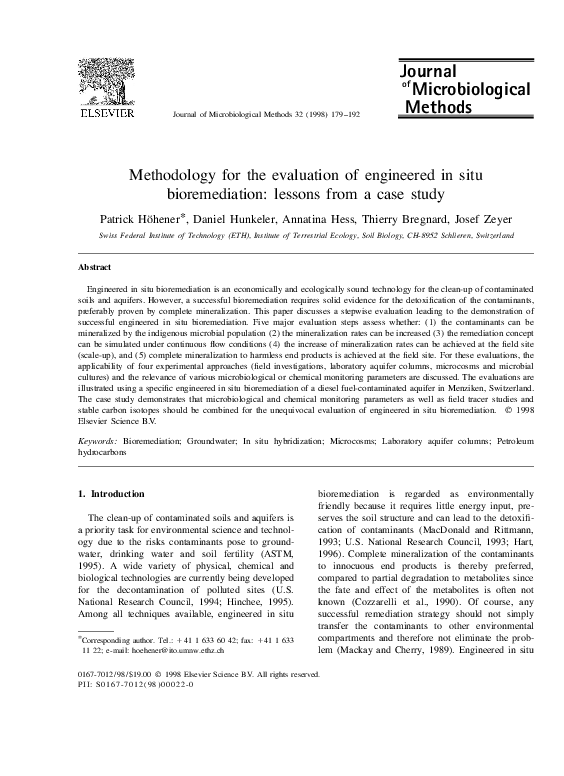 (PDF) Methodology for the evaluation of engineered in situ ...