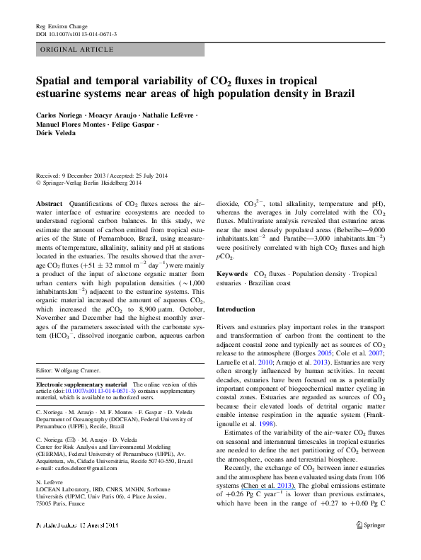 (PDF) Spatial and temporal variability of CO2 fluxes in tropical ...