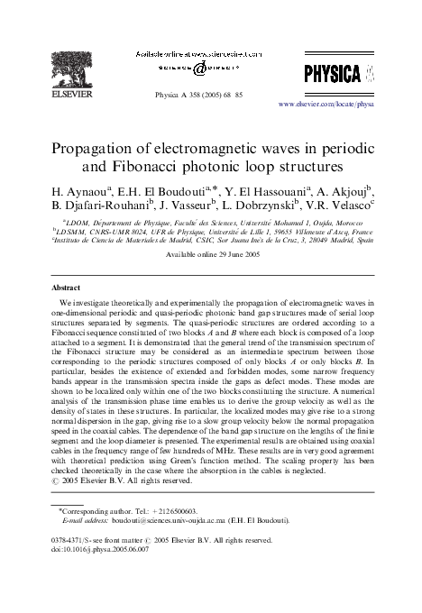 (PDF) Propagation of electromagnetic waves in periodic and Fibonacci ...