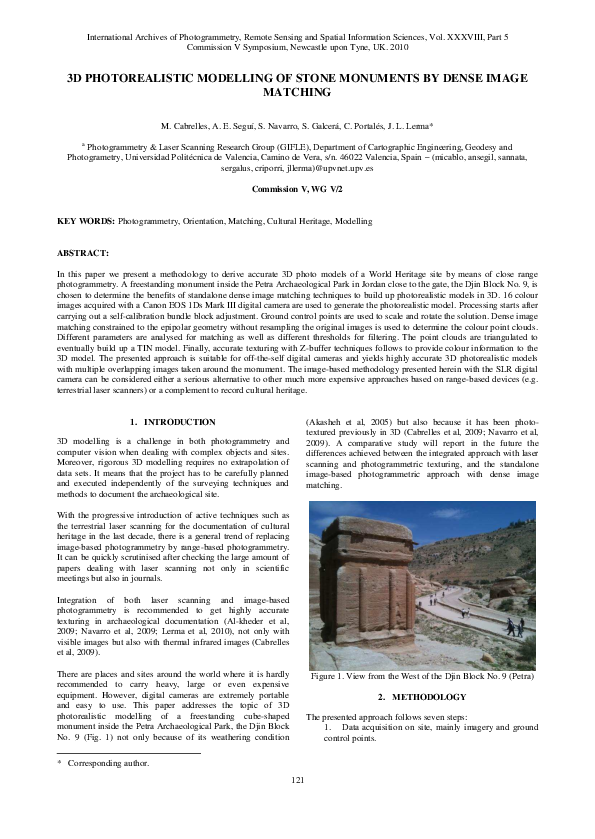 (PDF) 3D Photorealistic Modelling of Stone Monuments by Dense Image ...