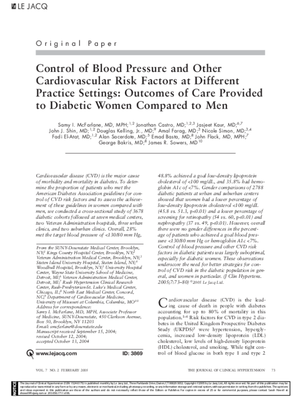 (PDF) Control of Blood Pressure and Other Cardiovascular Risk Factors ...
