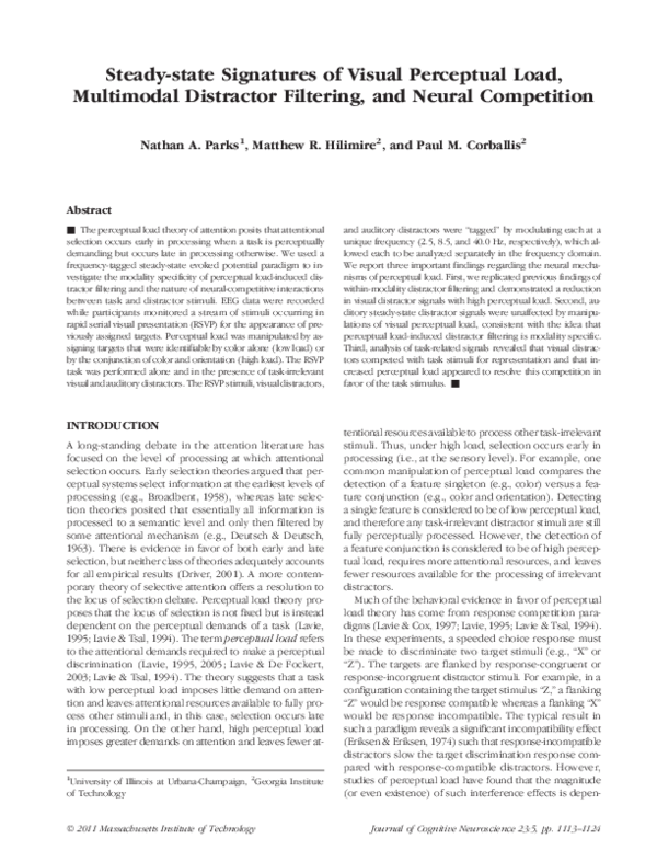 (PDF) Steady-state Signatures of Visual Perceptual Load, Multimodal ...