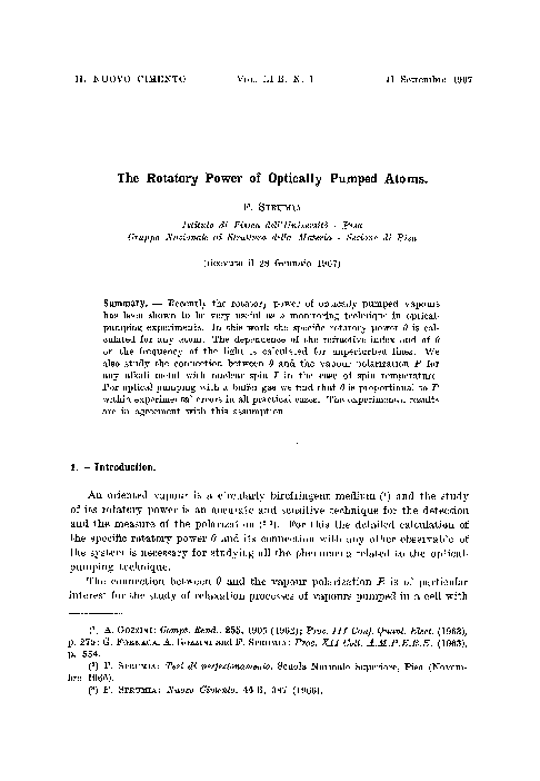 (PDF) The rotatory power of optically pumped atoms
