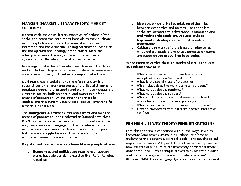 Marxist criticism essay