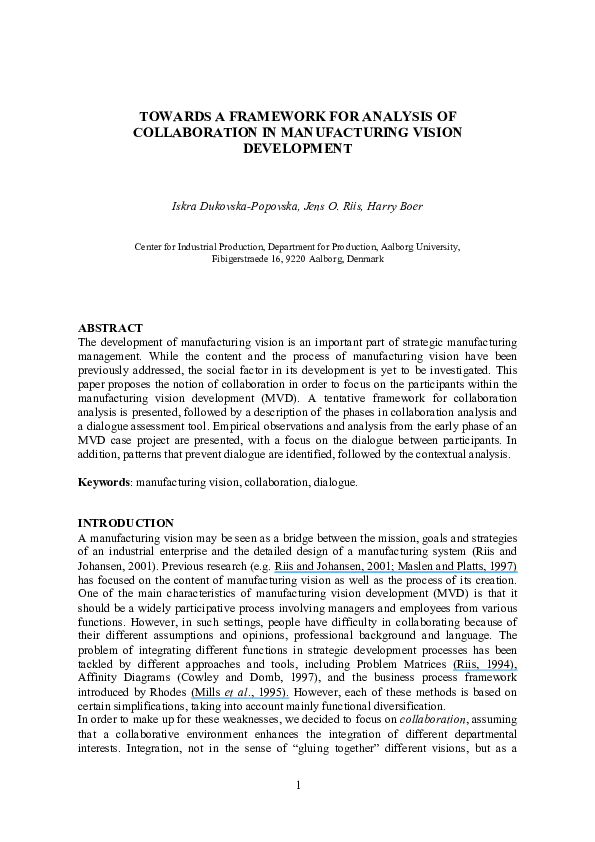 (PDF) Towards a framework for analysis of collaboration in ...