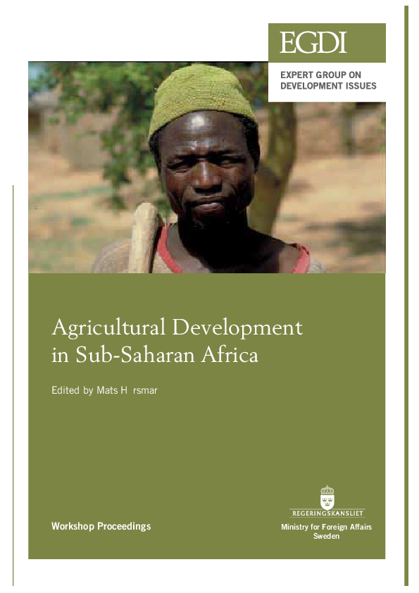 (PDF) Agricultural development in Sub-Saharan Africa