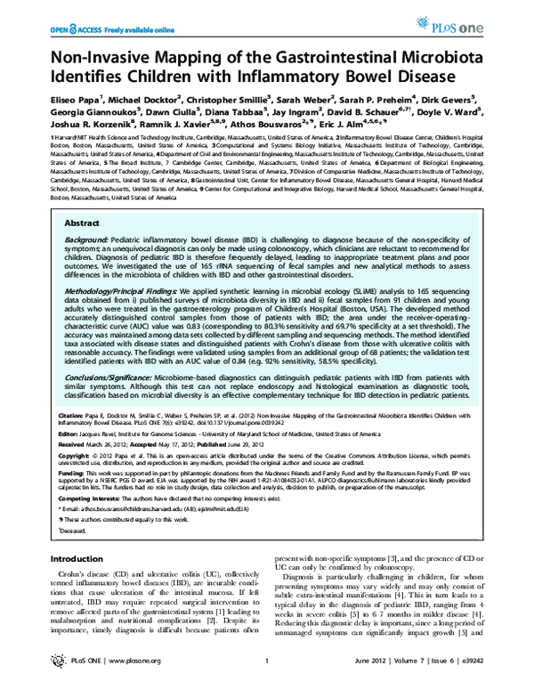 (PDF) NonInvasive Mapping of the Gastrointestinal Microbiota