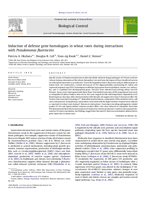 (PDF) Induction of defense gene homologues in wheat roots during ...