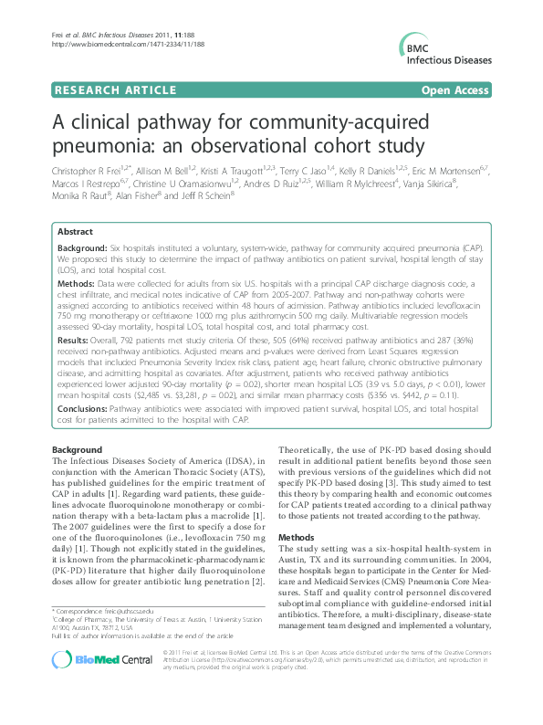 (PDF) A clinical pathway for community-acquired pneumonia: an ...