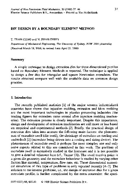 (PDF) Die design by a boundary element method