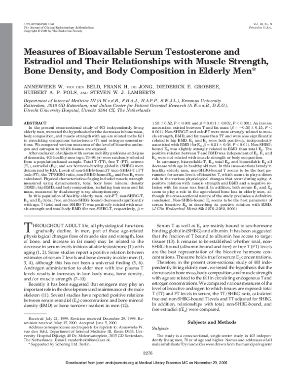 (PDF) Measures of Bioavailable Serum Testosterone and Estradiol and ...