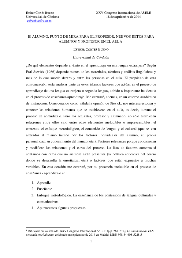 (PDF) El ALUMNO, PUNTO DE MIRA