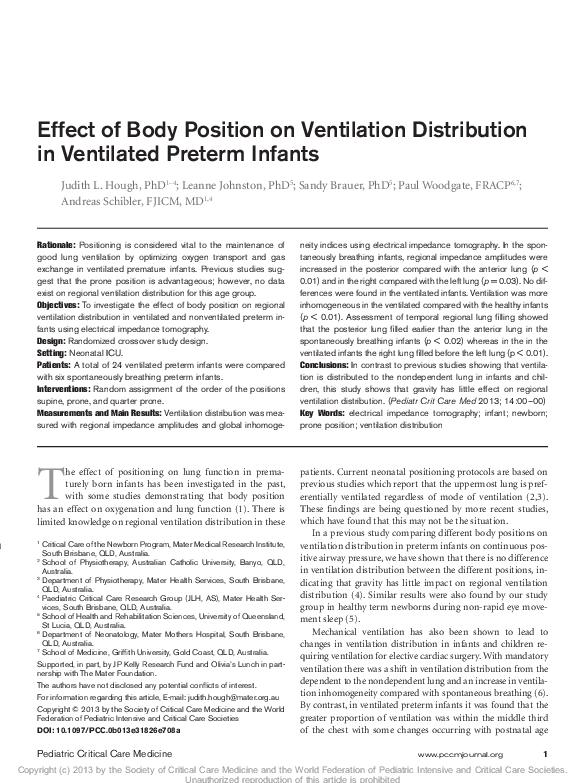 (PDF) Effect of Body Position on Ventilation Distribution in Ventilated