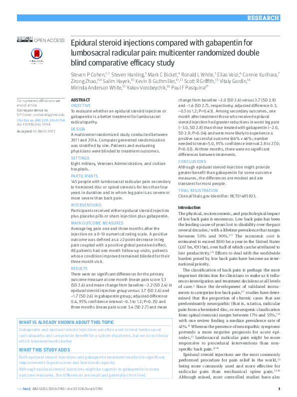 gabapentin steroid injection
