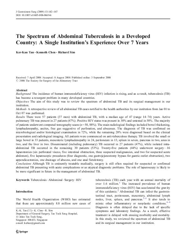 Tuberculosis of the stomach image