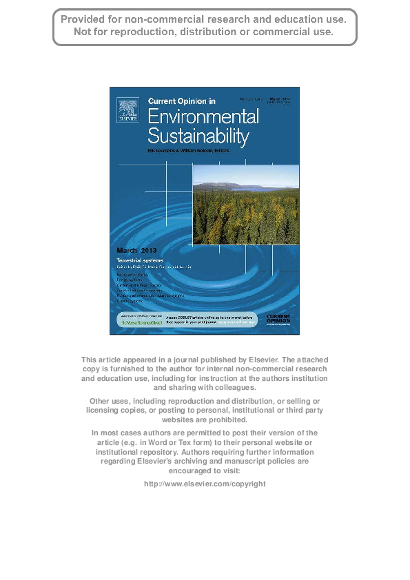 (PDF) Payments for ecosystem services and the financing of global ...