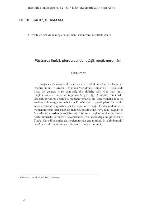 Kahl, Thede (2014) Language preservation, identity loss The Meglen