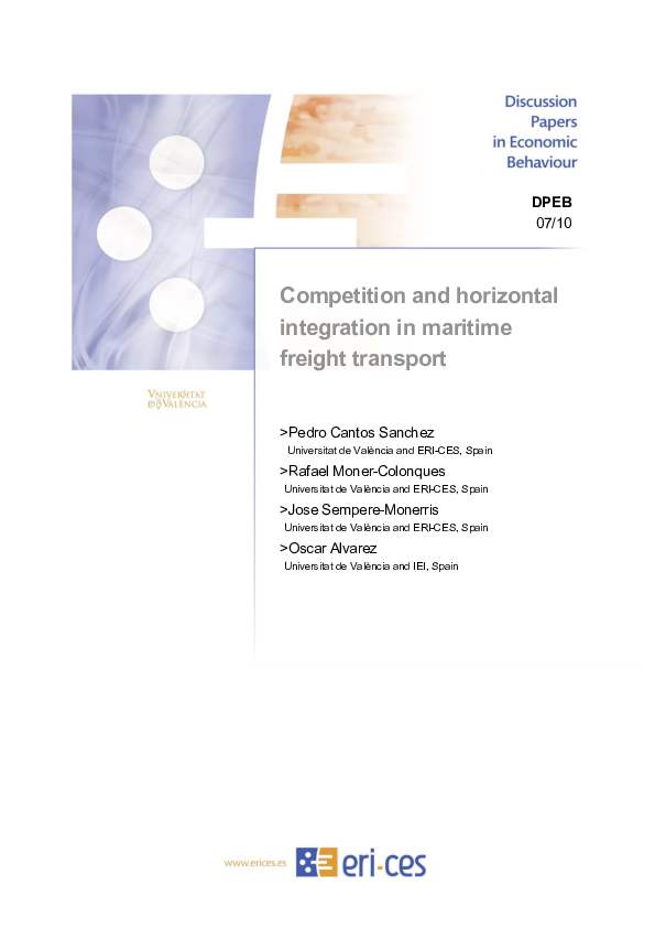 (PDF) Competition and horizontal integration in maritime freight transport