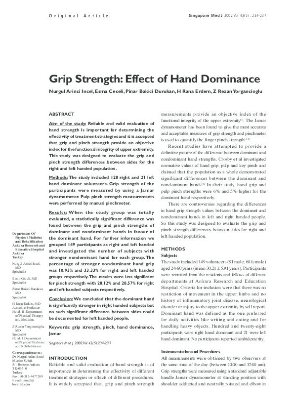 Pdf Grip Strength Effect Of Hand Dominance Pdf Grip Strength Effect Of Hand Dominance