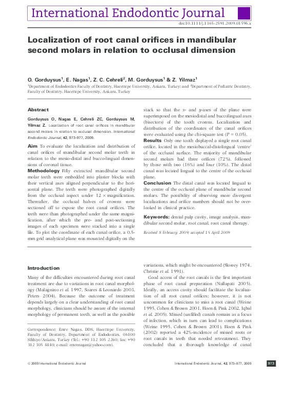 (PDF) Localization of root canal orifices in mandibular second molars ...