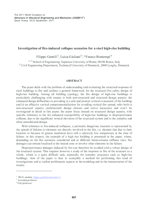 (PDF) Investigation of fire-induced collapse scenarios for a steel high ...