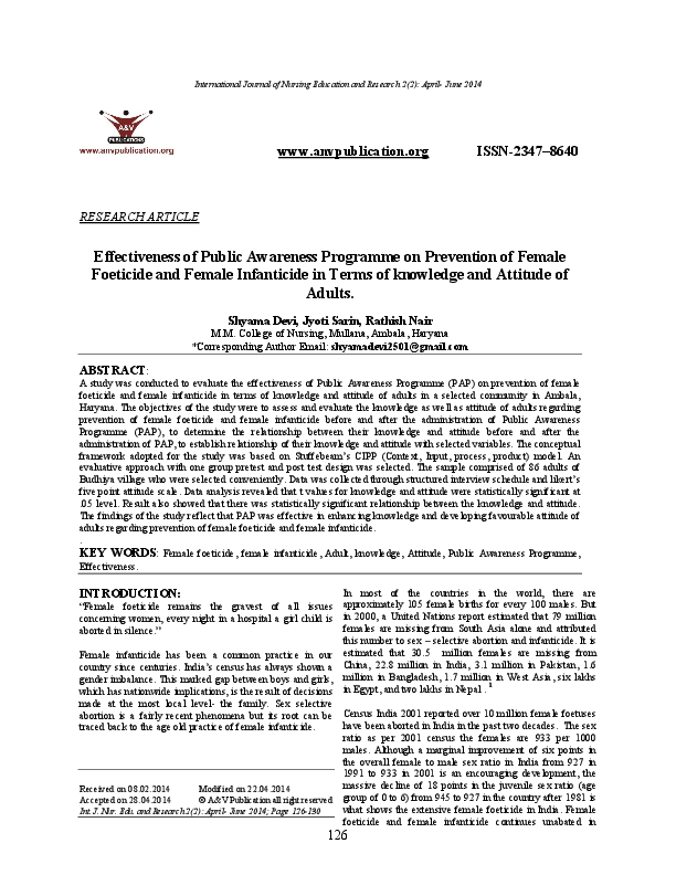 Essay about female infanticide picture