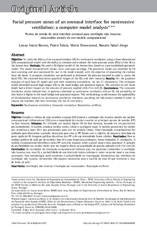 (PDF) Facial pressure zones of an oronasal interface for noninvasive