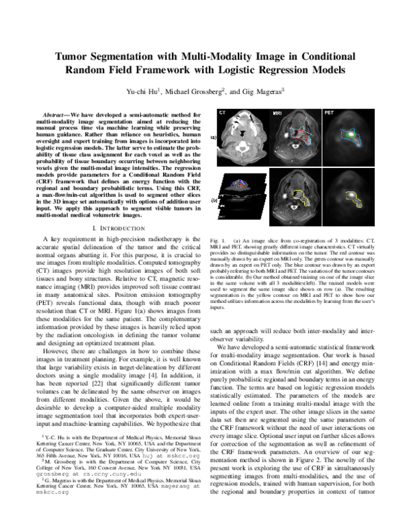 (PDF) Tumor Segmentation with Multi-Modality Image in Conditional ...