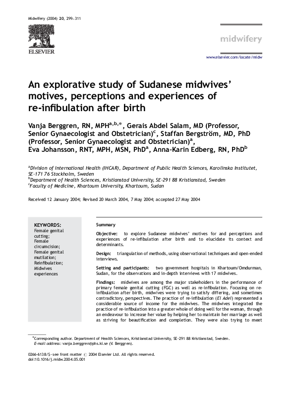 (PDF) An explorative study of Sudanese midwives’ motives, perceptions ...