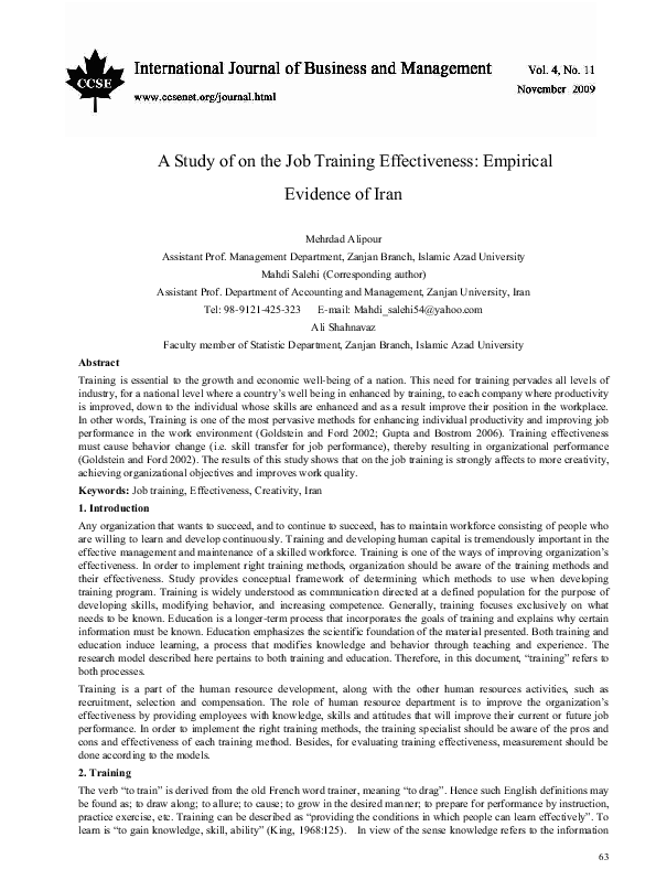 (PDF) International Journal of Business and Management A Study of on ...