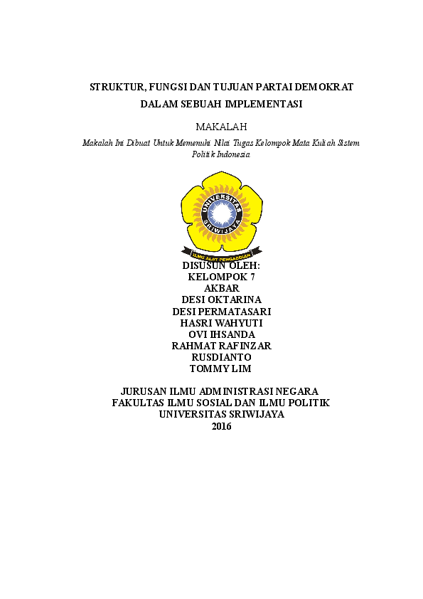 Doc Partai Demokrat Tommmy Lim Academia Edu