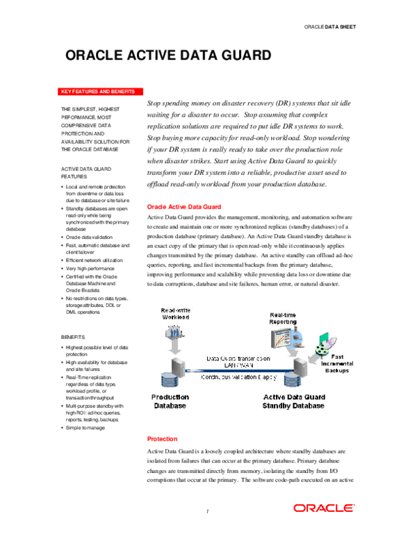 (PDF) ORACLE ACTIVE DATA GUARD