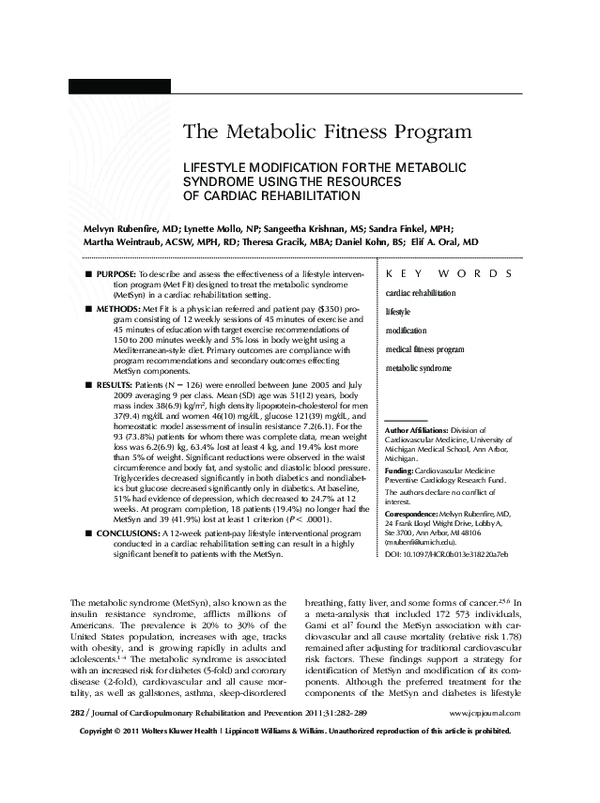 (PDF) The Metabolic Fitness Program