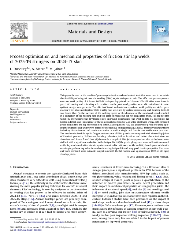 (PDF) Process optimisation and mechanical properties of friction stir ...
