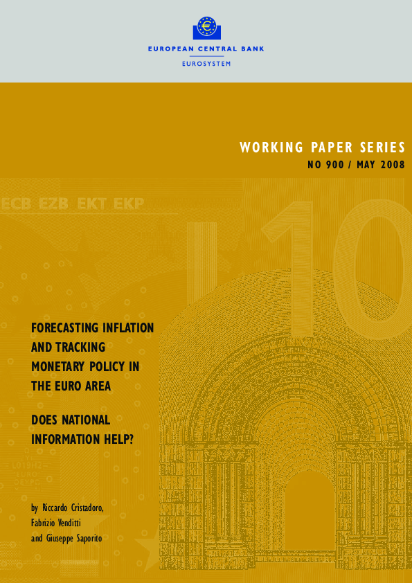 (PDF) Forecasting inflation and tracking monetary policy in the euro ...