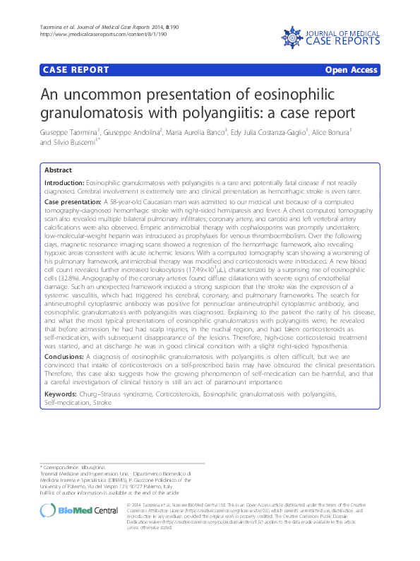 (PDF) An uncommon presentation of eosinophilic granulomatosis with ...
