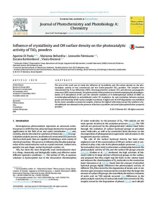 (PDF) Influence of crystallinity and OH surface density on the ...