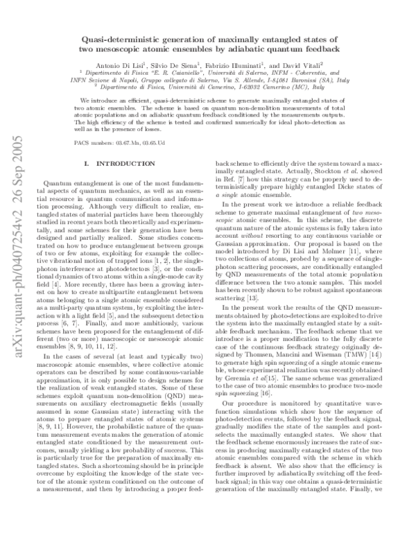 (PDF) Quasideterministic generation of maximally entangled states of ...