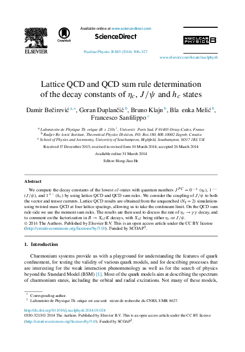 (PDF) Lattice QCD and QCD sum rule determination of the decay constants ...