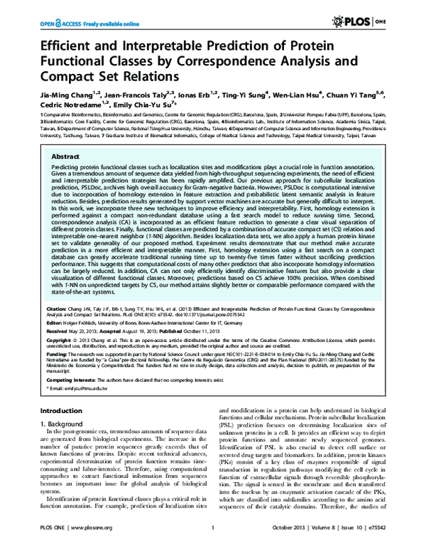 (PDF) Efficient and Interpretable Prediction of Protein Functional ...