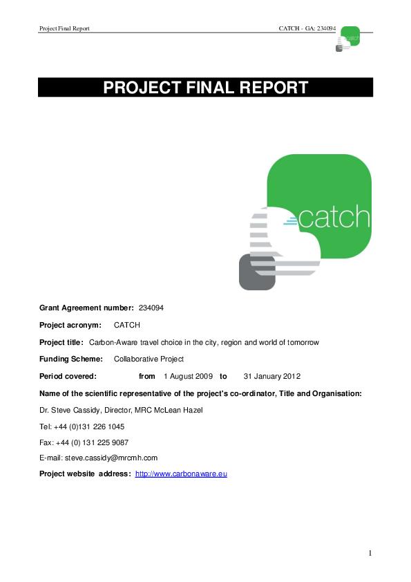(PDF) CATCH Final Report