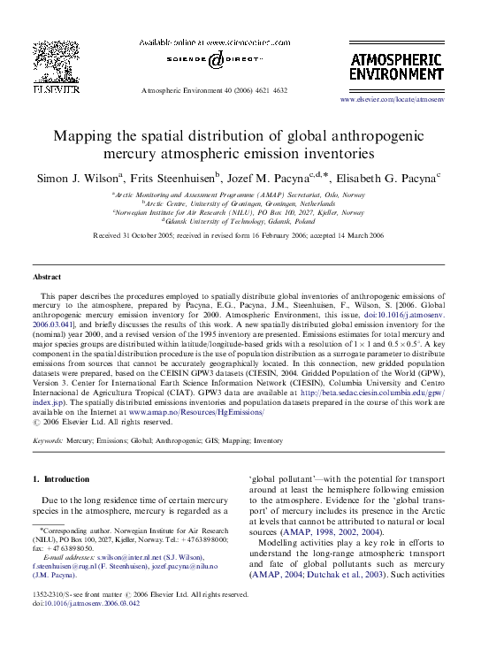 (PDF) Mapping the spatial distribution of global anthropogenic mercury ...