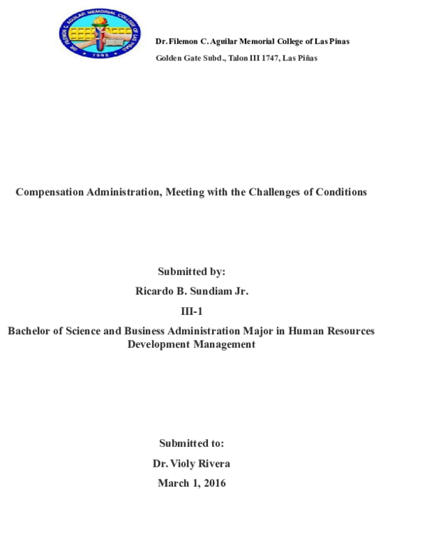 (DOC) Bachelor of Science and Business Administration Major in Human